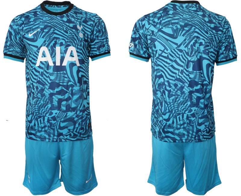 Men 2022-2023 Club Tottenham Hotspur away blue blank Soccer Jersey->tottenham jersey->Soccer Club Jersey